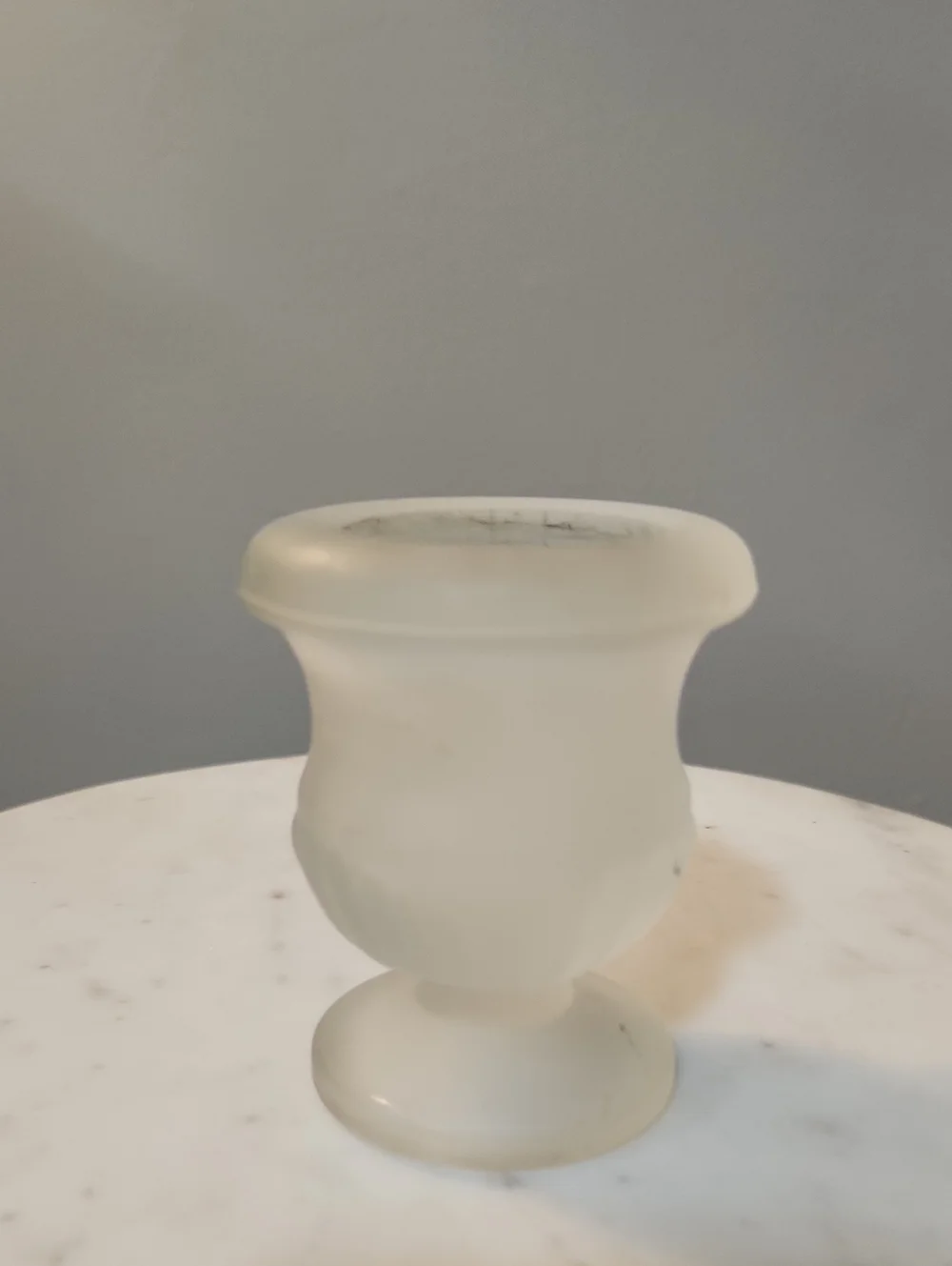 Vintage Indiana Tiara Frosted Satin Glass Urn Style Toothpick Matchstick Holder
